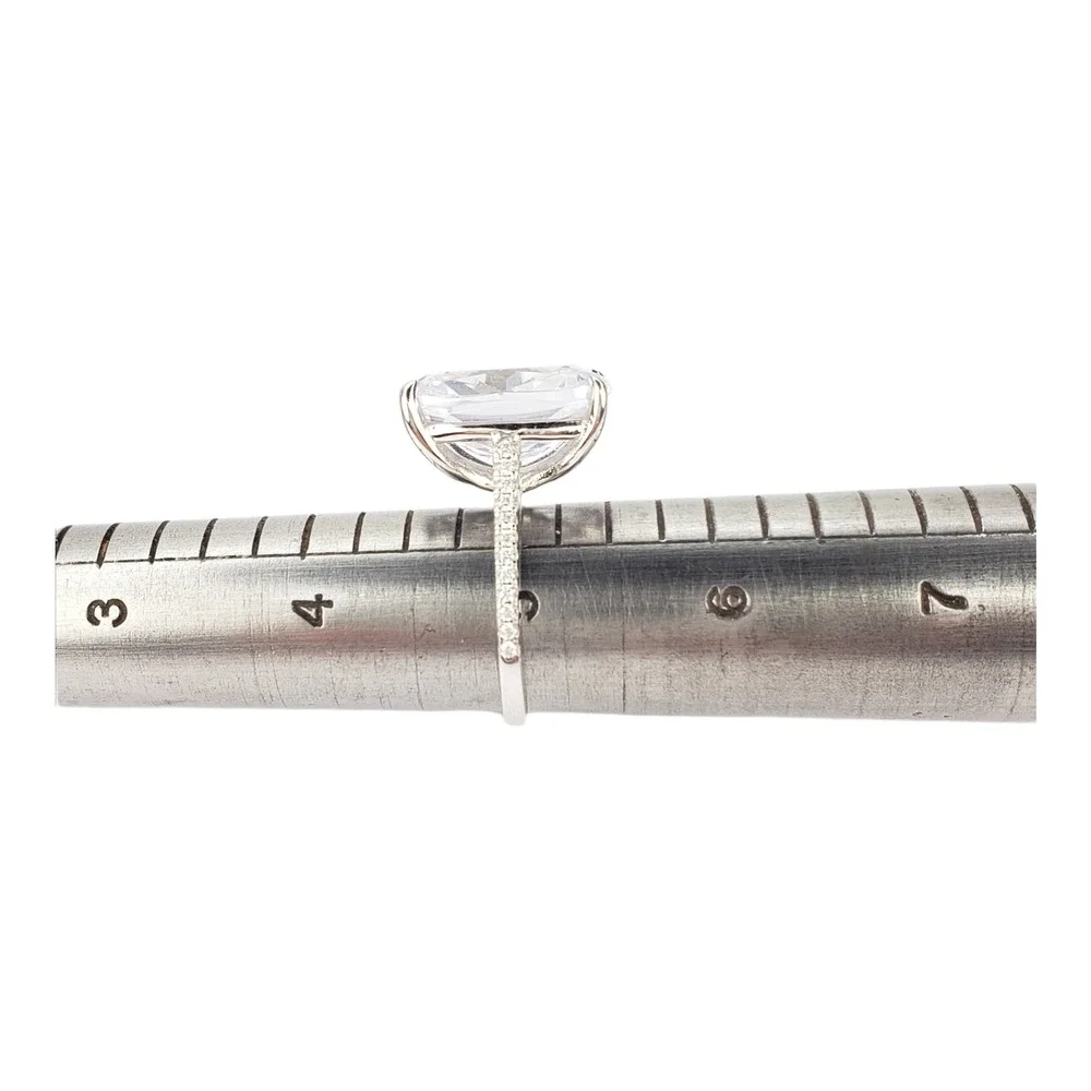Vintage Cocktail Ring Sterling Silver 925 Size 5 Topaz Cushion Cut Statement